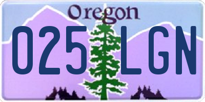 OR license plate 025LGN