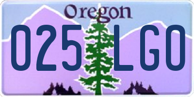 OR license plate 025LGO
