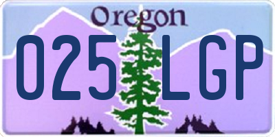 OR license plate 025LGP