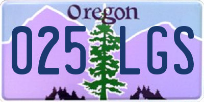 OR license plate 025LGS