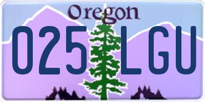 OR license plate 025LGU