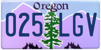 OR license plate 025LGV