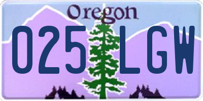 OR license plate 025LGW