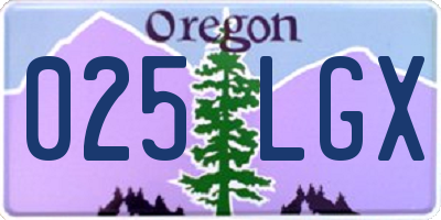 OR license plate 025LGX