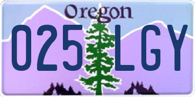 OR license plate 025LGY