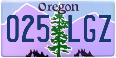 OR license plate 025LGZ