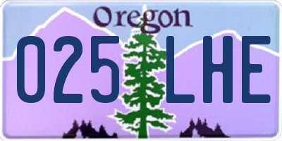 OR license plate 025LHE