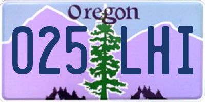 OR license plate 025LHI