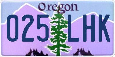 OR license plate 025LHK