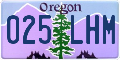 OR license plate 025LHM