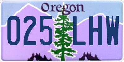 OR license plate 025LHW