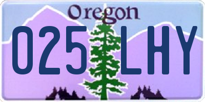 OR license plate 025LHY