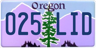 OR license plate 025LID