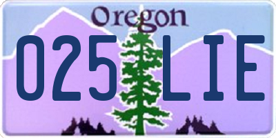 OR license plate 025LIE