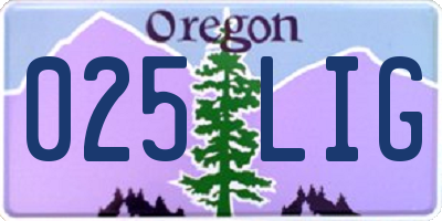 OR license plate 025LIG
