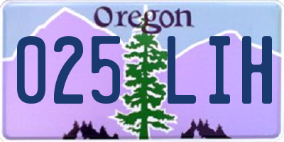 OR license plate 025LIH