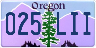 OR license plate 025LII