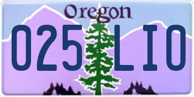 OR license plate 025LIO