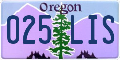 OR license plate 025LIS
