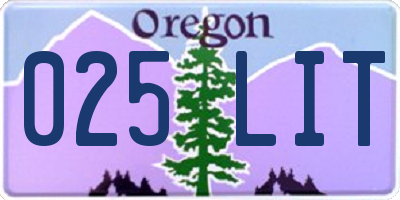OR license plate 025LIT