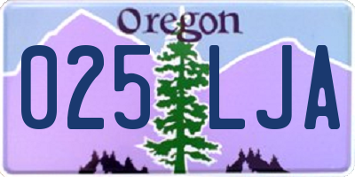 OR license plate 025LJA