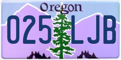 OR license plate 025LJB