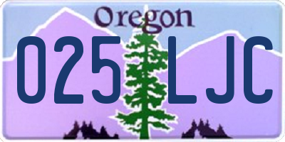 OR license plate 025LJC