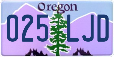 OR license plate 025LJD