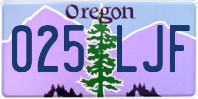 OR license plate 025LJF