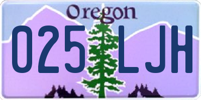OR license plate 025LJH