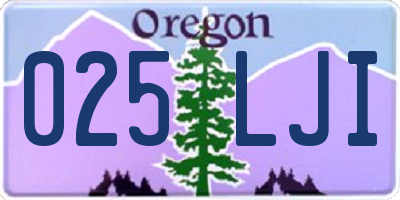 OR license plate 025LJI