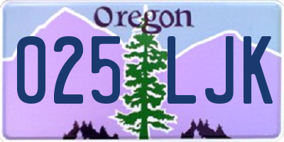 OR license plate 025LJK