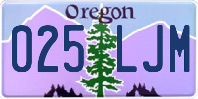 OR license plate 025LJM