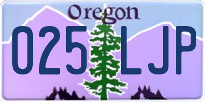 OR license plate 025LJP