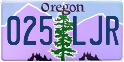 OR license plate 025LJR