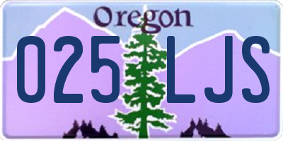 OR license plate 025LJS