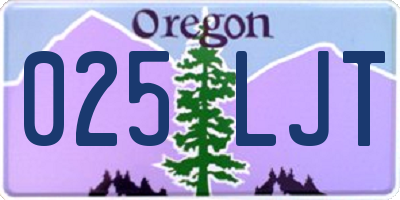 OR license plate 025LJT