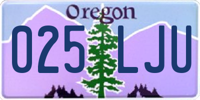 OR license plate 025LJU