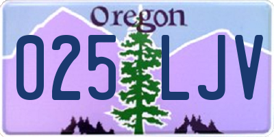 OR license plate 025LJV
