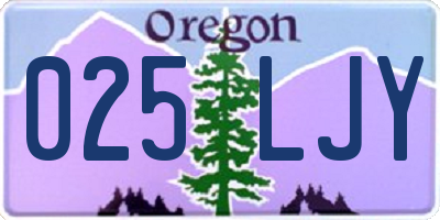 OR license plate 025LJY