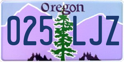 OR license plate 025LJZ