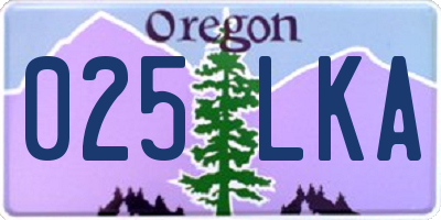 OR license plate 025LKA