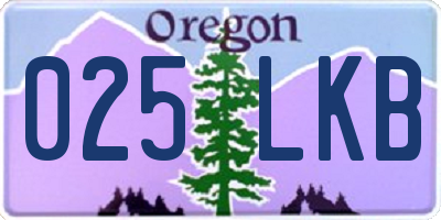 OR license plate 025LKB