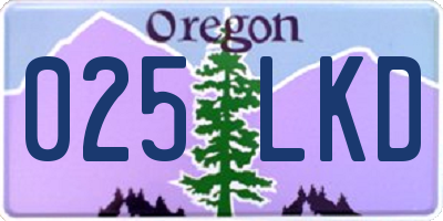 OR license plate 025LKD