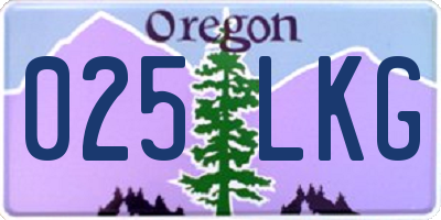 OR license plate 025LKG