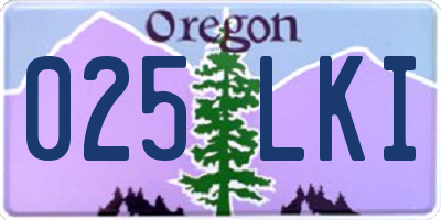 OR license plate 025LKI