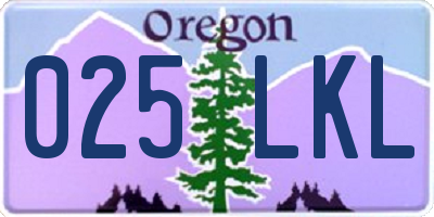 OR license plate 025LKL
