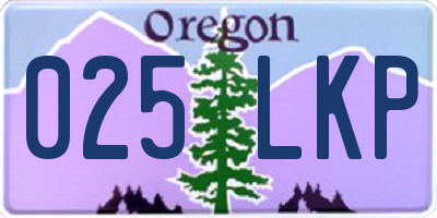 OR license plate 025LKP