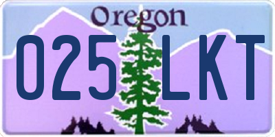 OR license plate 025LKT