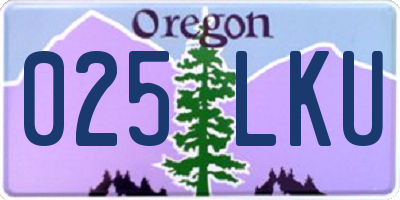 OR license plate 025LKU